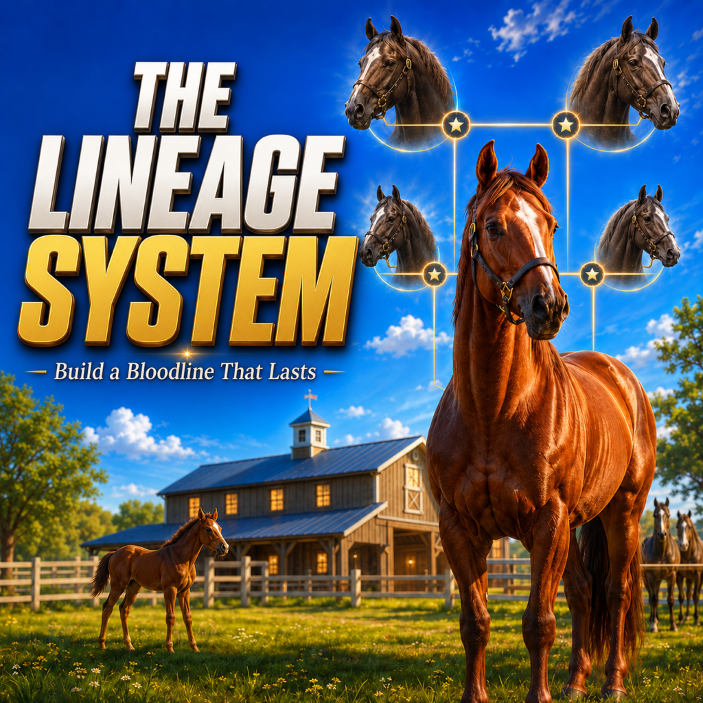 derby champions online multiplayer horse racing game, lineage system